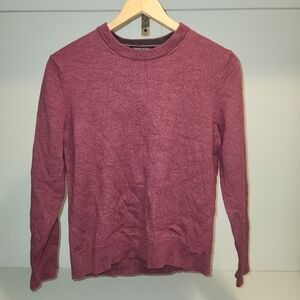 Banana Republic | Pink Maroon Italian 100% Merino Wool Crew Sweater